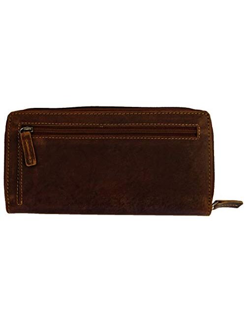 BARON of MALTZAHN - Women's Wallet OPPENHEIMER made of brown leather