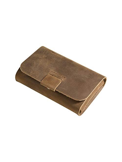 TXEsign Top Grain Genuine Leather Business Name Card Holder Case with Magnetic Closure