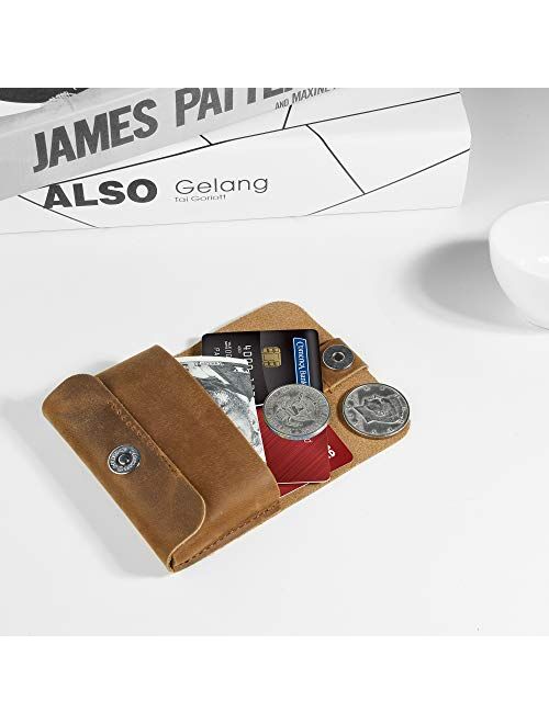 TXEsign Top Grain Genuine Leather Business Name Card Holder Case with Magnetic Closure