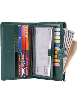 Itslife Womens Wallet,Large Capacity RFID Blocking Leather Wallets Credit Cards Organizer Ladies Wallet with Checkbook Holder