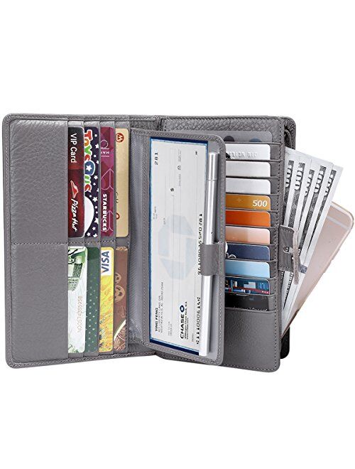 Itslife Womens Wallet,Large Capacity RFID Blocking Leather Wallets Credit Cards Organizer Ladies Wallet with Checkbook Holder