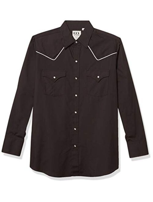 ELY CATTLEMAN Men's Long Sleeve Western Shirt with Contrast Piping