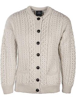 Carraig Donn Irish Fisherman Sweater Ladies 100% Merino Wool White