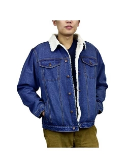 Victory Outfitters Men's Sherpa Lined Washed Denim Jacket