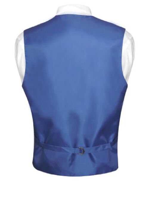 Men's Dress Vest & Bowtie Solid Royal Blue Color Bow Tie Set for Suit or Tuxedo