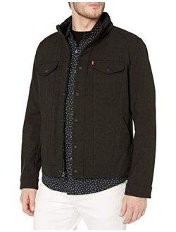 Men's Soft Shell Stand Collar Commuter Trucker Jackets