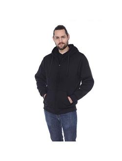 LeeHanTon Zipper Sherpa Jacket Mens Sports Winter Fleece Relaxed Fit Heavyweight Warm Fuzzy Plain Hoodie