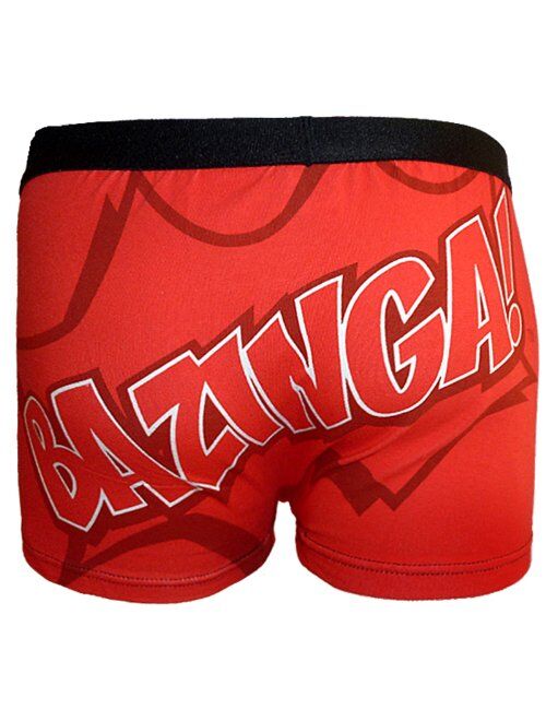 The Big Bang Theory Official Gift Mens Boxer Shorts Red BAZINGA!