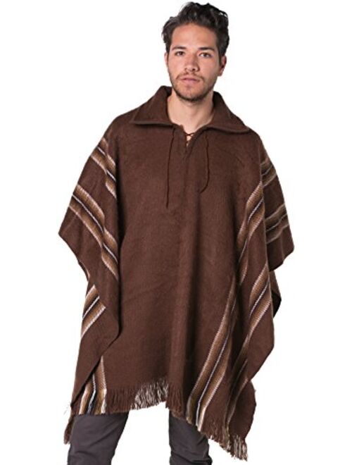 Buy Gamboa Alpaca Poncho for Men Wool Poncho Polo Neck - Mens Poncho ...