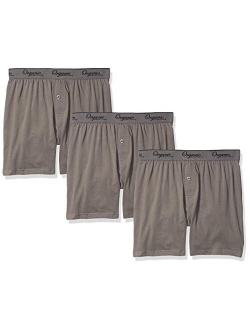 Organic Signatures Men's Classic Cotton Knit Boxers 100% Natural Comfort, 3-Pack