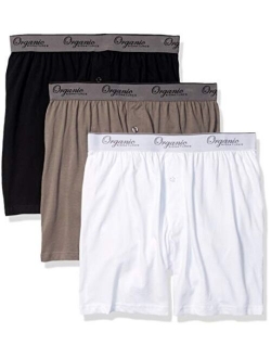 Organic Signatures Men's Classic Cotton Knit Boxers 100% Natural Comfort, 3-Pack