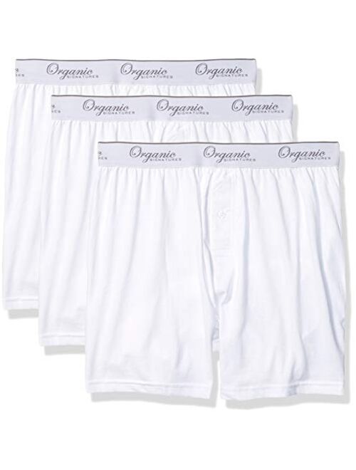 Organic Signatures Men's Classic Cotton Knit Boxers 100% Natural Comfort, 3-Pack