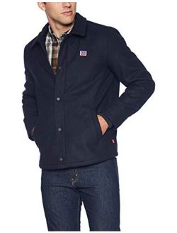 Men's Wool Blend Sherpa Lined Coaches Jacket