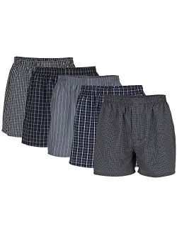 Men's Solid Relaxed Fit Woven Boxer Underwear Multipack