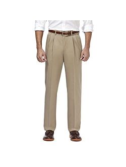 Men's Premium No Iron Khaki Classic Fit Expandable Waist Flat Front Pant Reg. and Big & Tall Sizes