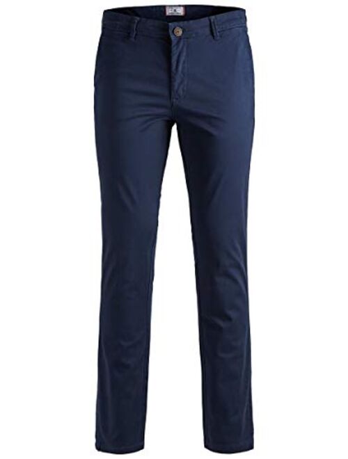 Jack & Jones Pantaloni 12150148 Uomo Blu Slim Fit Tasca America Chinos Casual