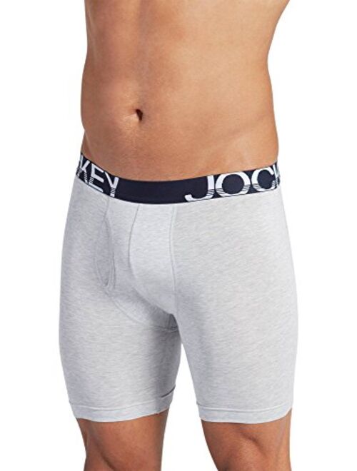 Jockey Men's Underwear ActiveStretch Midway Brief - 3 Pack, True Navy/Grey Heather/True Navy, L