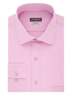 Men's Dress Shirt Regular Fit Flex Collar Stretch Check