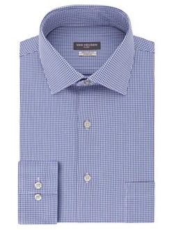 Men's Dress Shirt Regular Fit Flex Collar Stretch Check