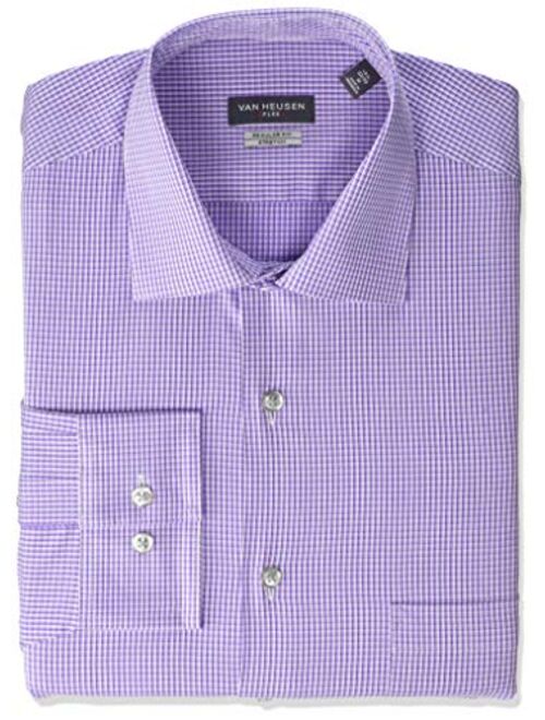 Van Heusen Men's Dress Shirt Regular Fit Flex Collar Stretch Check