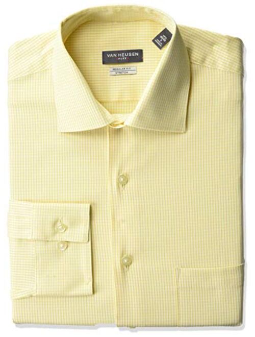 Van Heusen Men's Dress Shirt Regular Fit Flex Collar Stretch Check