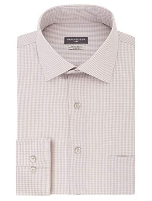 Van Heusen Men's Dress Shirt Regular Fit Flex Collar Stretch Check