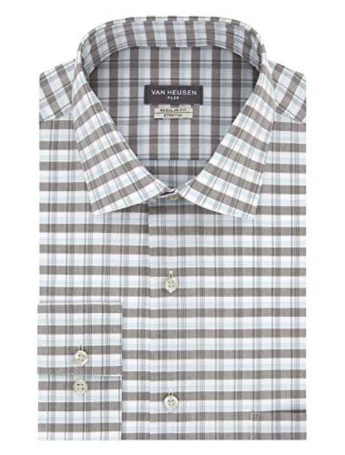 Van Heusen Men's Dress Shirt Regular Fit Flex Collar Stretch Check