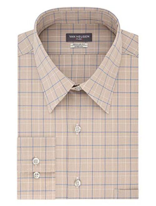 Van Heusen Men's Dress Shirt Regular Fit Flex Collar Stretch Check