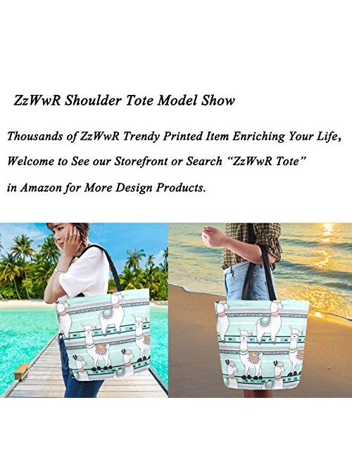 ZzWwR Stylish Funny Pattern Extra Large Shoulder Tote Bag for Beach Travel Weekender Gym Grocery Shopping