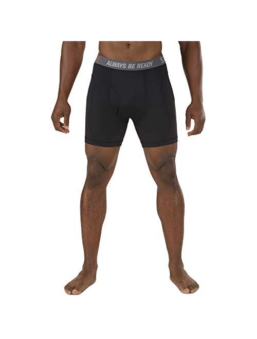 5.11 Tactical Men's Performance 6-inch Brief, Poly/Spandex Fabric, Flat Locked Seams, Style 40155