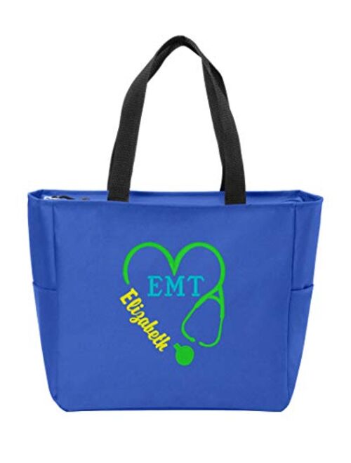 Personalized Monogram Tote Bag Nurse Doctor Appreciation Heart Stethoscope Initials Gift RN LPN CAN