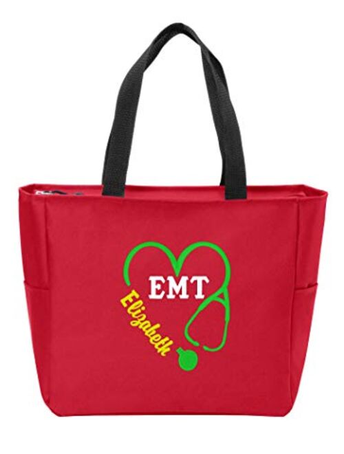 Personalized Monogram Tote Bag Nurse Doctor Appreciation Heart Stethoscope Initials Gift RN LPN CAN