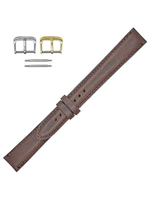 Made in The USA - Montana Genuine Leather Big and Tall Long Watch Bands Straps - American Factory Direct - for Vintage and Newer Watches Real Leather Creations