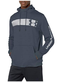 mens Armour Fleece Pullover Hoodie Bar Logo Graphic