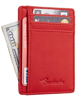 Front Pocket Minimalist Leather Slim Wallet RFID Blocking Medium Size