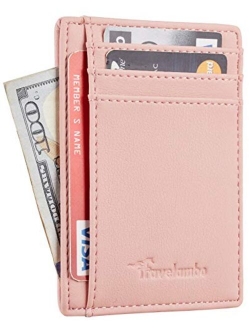 Front Pocket Minimalist Leather Slim Wallet RFID Blocking Medium Size