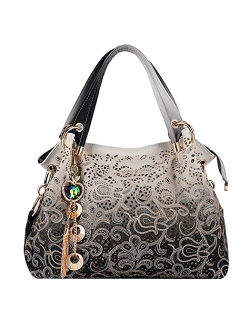 Outgeek Classic Fashion Tote Handbag Leather Shoulder Bag Perfect Large Tote Ls1195 (Grey)