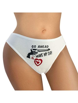 Ebsem Make My Day Panty Cute & Sexy Hipster Bikini Women's Funny Undies String Underwear Dirty Harry Novelty Design Panties