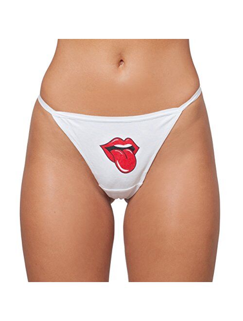 MySexyShorts Flirty G-String Women's Thong Panties, Cotton Breathable Lingerie Underwear, Funny Printing Gag Gifts