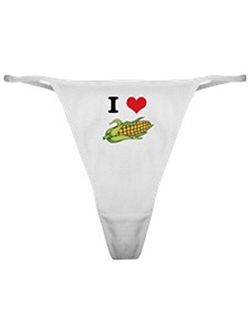 CafePress I Heart (Love) Corn (On The Cob) Thong Panties