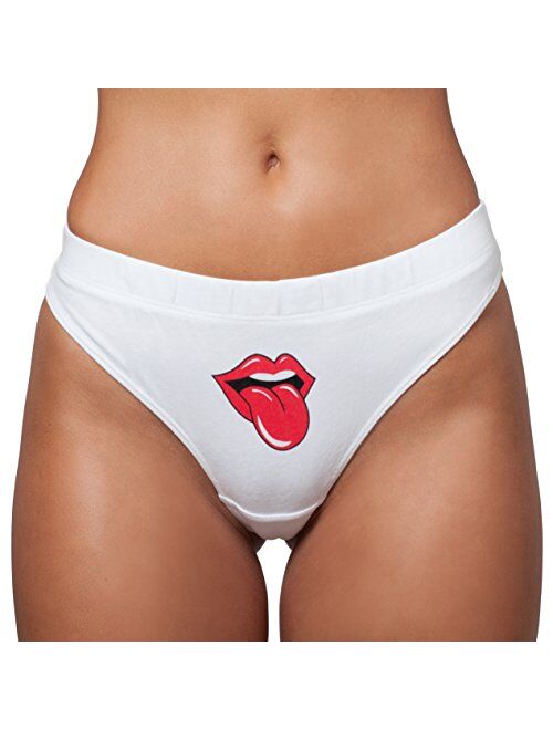 MySexyShorts Naughty Women's Thong Panties, Cotton Breathable Underwear, Funny Printing Gag Gifts