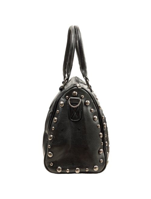 MG Collection Howea Gothic Studded Doctor Shoulder Bag