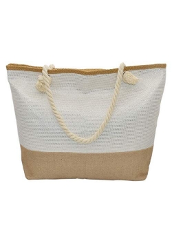 We We Large Straw Beach Bag Duffel Bags Waterproof Canvas Tote Hand Bag for Women Girls