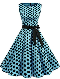 Gardenwed Women's Audrey Hepburn Rockabilly Vintage Dress 1950s Retro Cocktail Swing Party Dress