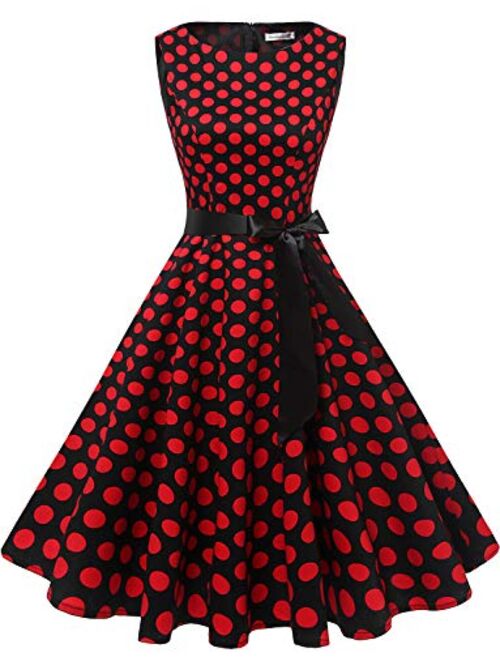 Gardenwed Women's Audrey Hepburn Rockabilly Vintage Dress 1950s Retro Cocktail Swing Party Dress