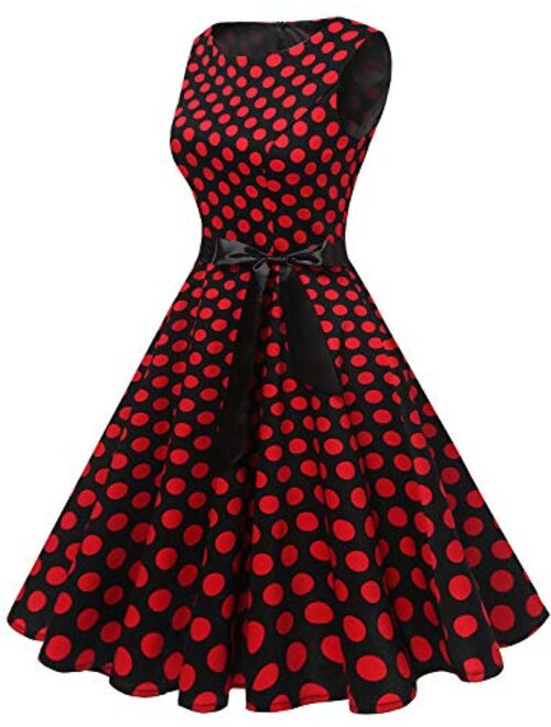 Gardenwed Women's Audrey Hepburn Rockabilly Vintage Dress 1950s Retro Cocktail Swing Party Dress