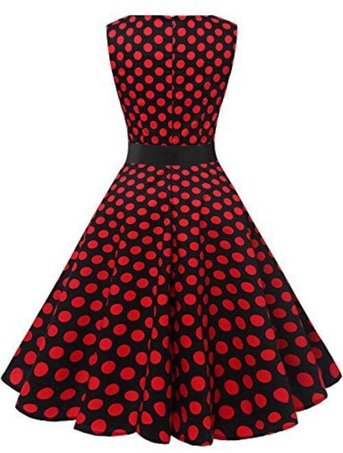 Gardenwed Women's Audrey Hepburn Rockabilly Vintage Dress 1950s Retro Cocktail Swing Party Dress