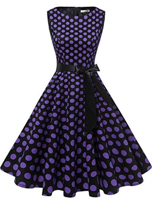 Gardenwed Women's Audrey Hepburn Rockabilly Vintage Dress 1950s Retro Cocktail Swing Party Dress