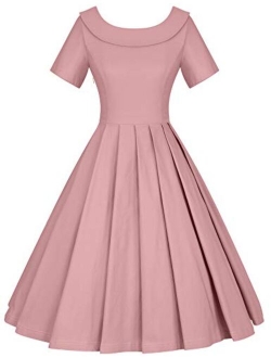 GownTown Women's 1950s Vintage Bowknot Audrey Hepburn Style Party Dresses