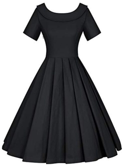 GownTown Women's 1950s Vintage Bowknot Audrey Hepburn Style Party Dresses